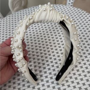 Lele Sadoughi Ivory Woven Pearl Headband